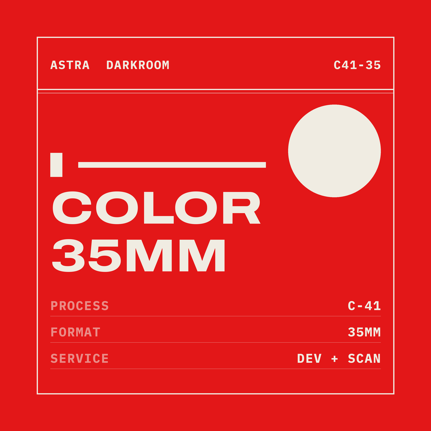Color Film C-41 35mm Development and Scanning