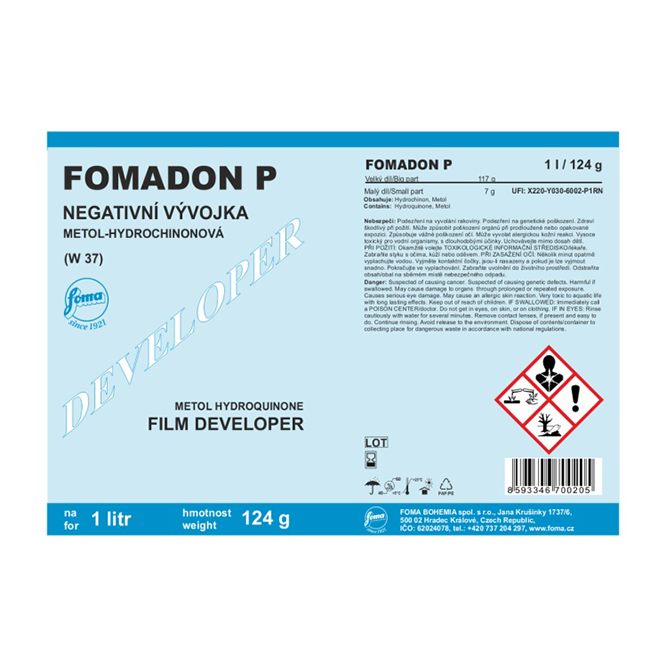 Fomadon P Powder Film Developer 1 Liter Astra Store