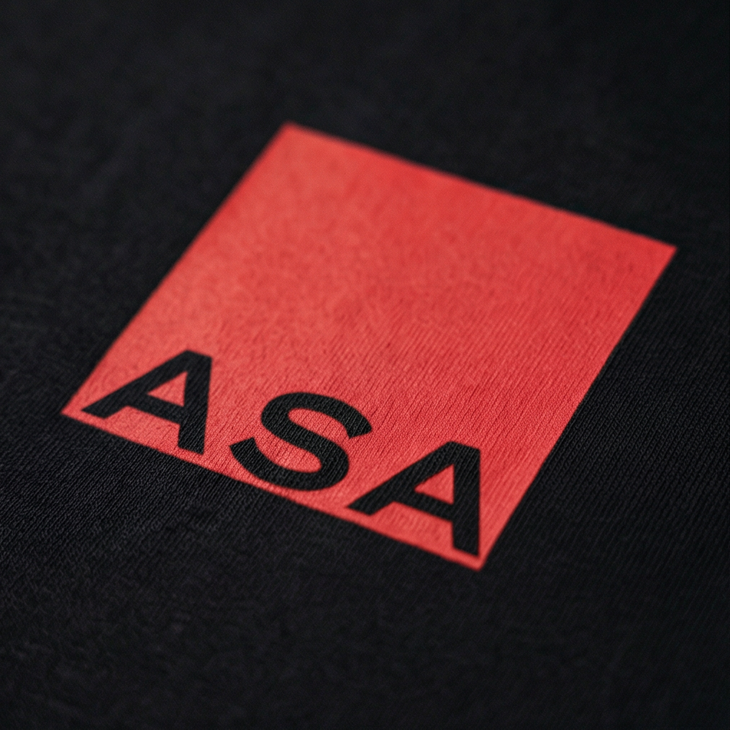 Red label with 'ASA' text on a black background