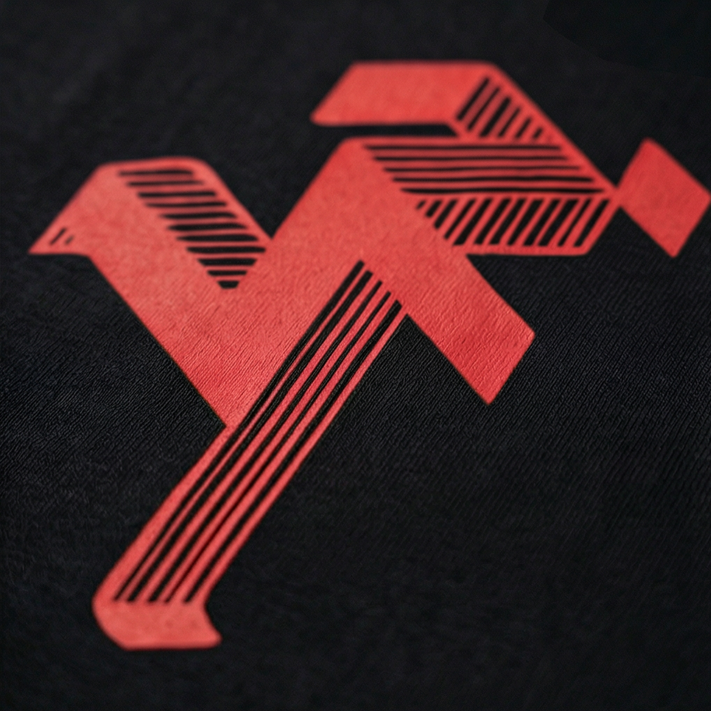 Red symbol on a black background